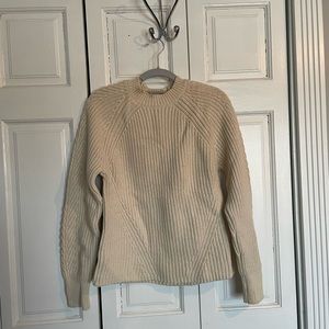 Reiss Beige Sweater Thick Knitted Cotton Blend Size M